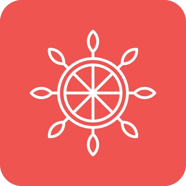 La imagen vectorial del icono de la rueda del barco se puede usar para Pirate