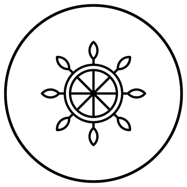 La imagen vectorial del icono de la rueda del barco se puede usar para Pirate