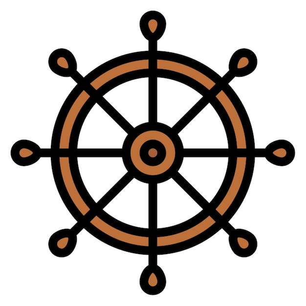 La imagen vectorial del icono de la rueda del barco se puede utilizar para el Océano