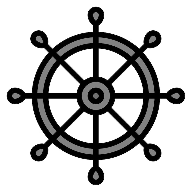 La imagen vectorial del icono de la rueda del barco se puede utilizar para el Océano