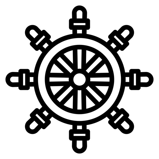 La imagen vectorial del icono de la rueda de los barcos se puede utilizar para Cruiser