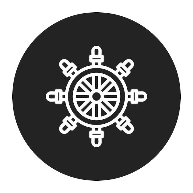 La imagen vectorial del icono de la rueda de los barcos se puede utilizar para Cruiser