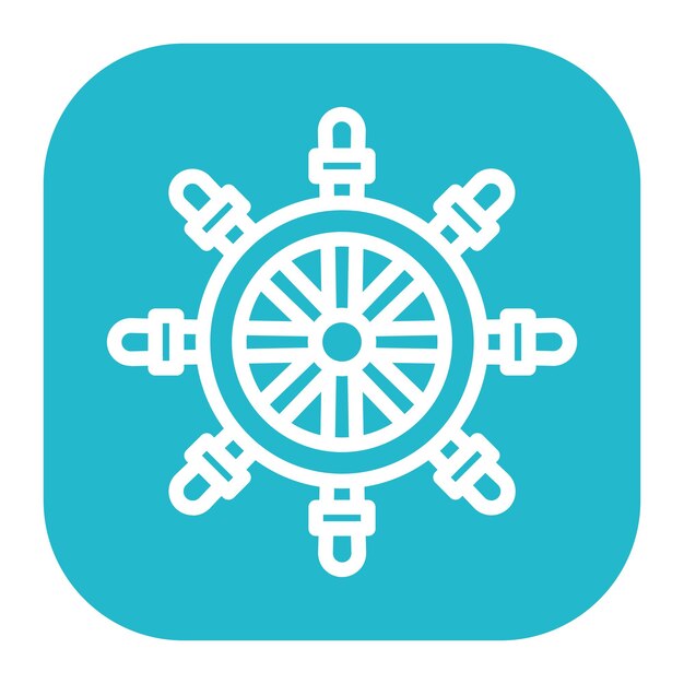 La imagen vectorial del icono de la rueda de los barcos se puede utilizar para Cruiser