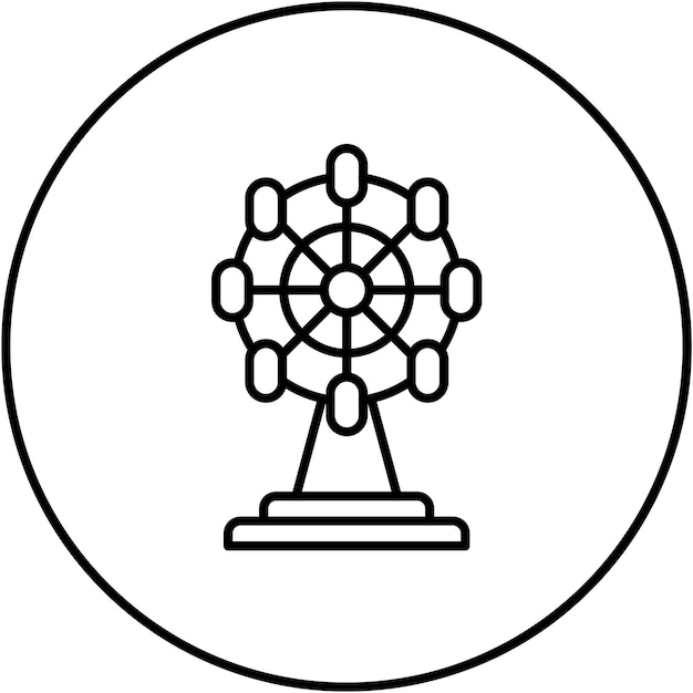 Imagen vectorial del icono de la rueda gigante Se puede usar para Circo