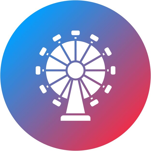 Imagen vectorial del icono de la rueda gigante Se puede usar para el parque de atracciones