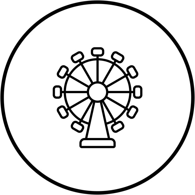 Imagen vectorial del icono de la rueda gigante Se puede usar para el parque de atracciones