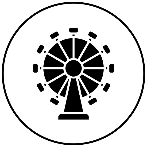 Imagen vectorial del icono de la rueda gigante Se puede usar para el parque de atracciones