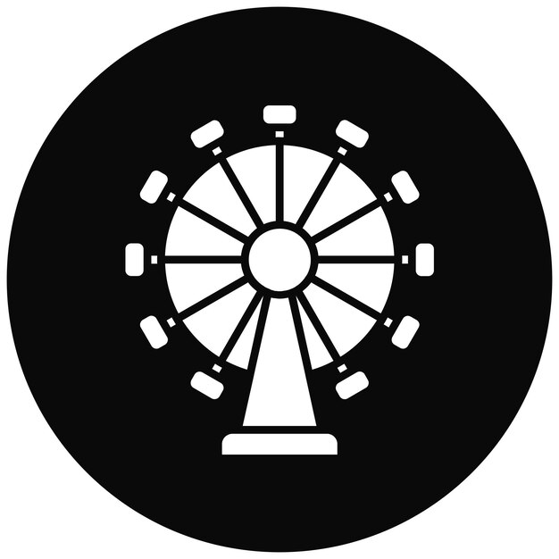 Imagen vectorial del icono de la rueda gigante Se puede usar para el parque de atracciones