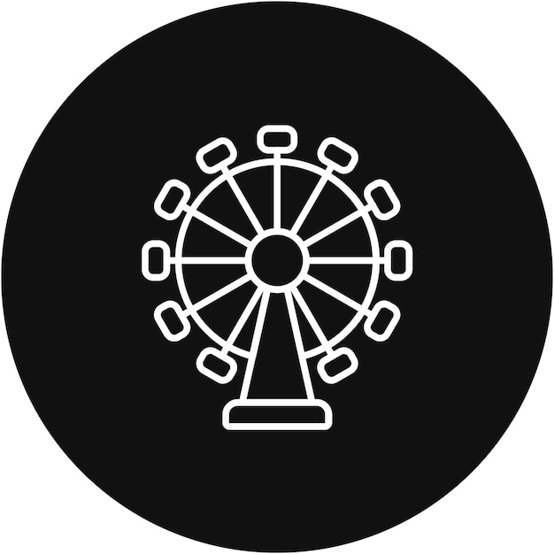 Imagen vectorial del icono de la rueda gigante Se puede usar para el parque de atracciones