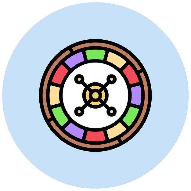 Imagen vectorial del icono de la rueda de la lotería Se puede usar para el casino