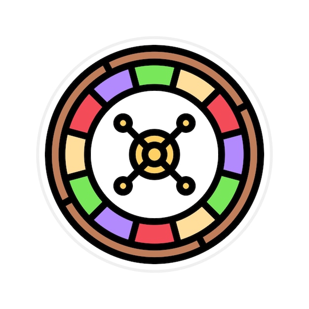 Imagen vectorial del icono de la rueda de la lotería Se puede usar para el casino