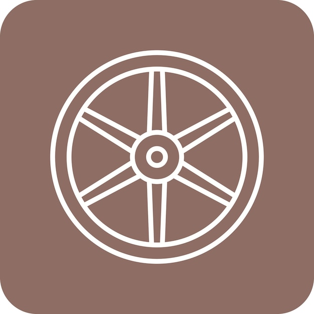 Imagen vectorial del icono de la rueda de madera Se puede usar para Wild West