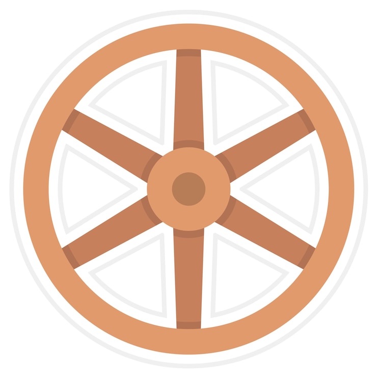 Vector imagen vectorial del icono de la rueda de madera se puede usar para wild west