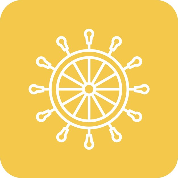 Imagen vectorial del icono de la rueda náutica Se puede utilizar para el mapa y la navegación