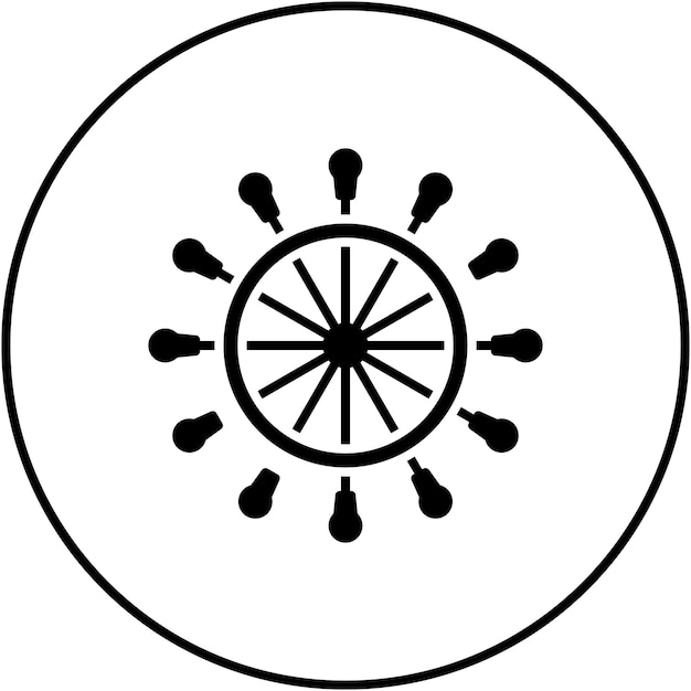Imagen vectorial del icono de la rueda náutica Se puede utilizar para el mapa y la navegación