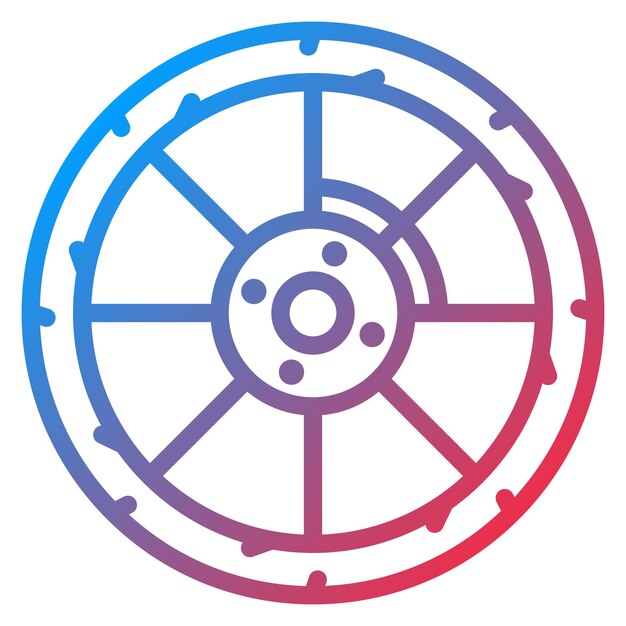 Imagen vectorial del icono de la rueda Se puede utilizar para la escuela de conducción