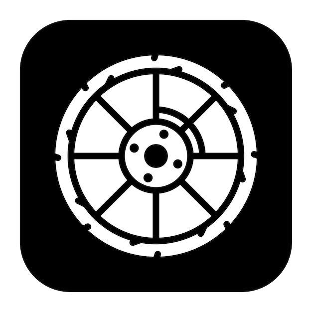 Imagen vectorial del icono de la rueda Se puede utilizar para la escuela de conducción