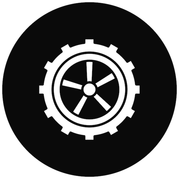 Imagen vectorial del icono de la rueda Se puede utilizar para la reparación de automóviles