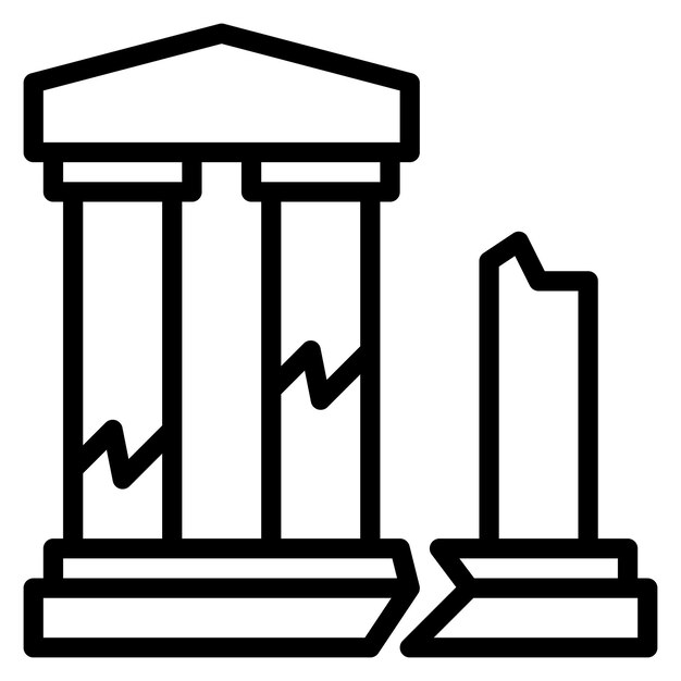 Imagen vectorial del icono de las ruinas Se puede utilizar para la arqueología