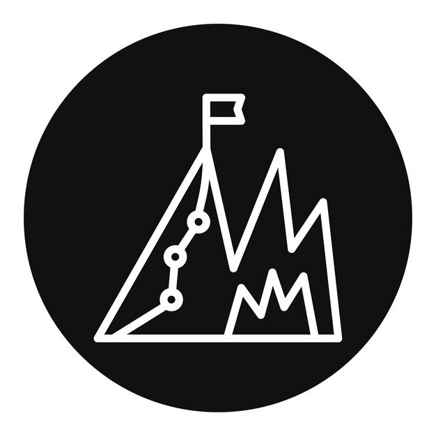 Imagen vectorial del icono de la ruta de escalada Se puede utilizar para la escalada en roca
