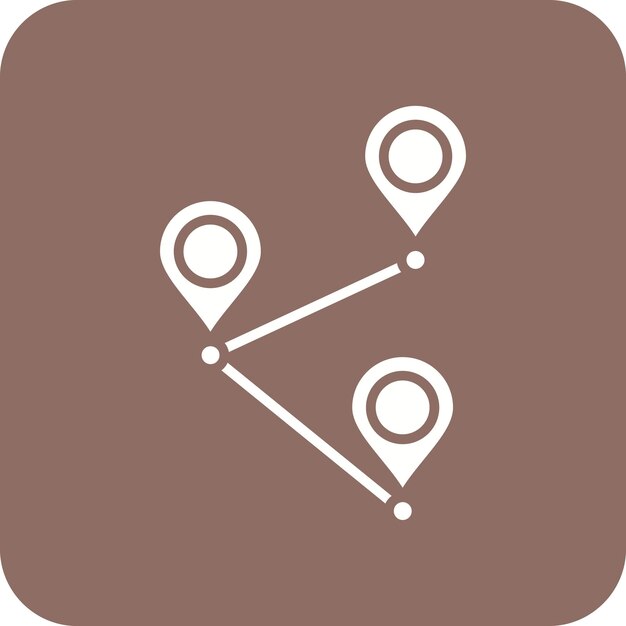 Imagen vectorial del icono de la ruta del mapa Se puede utilizar para el mapa y la navegación