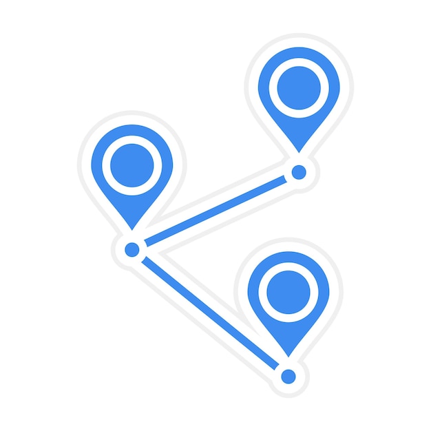 Imagen vectorial del icono de la ruta del mapa Se puede utilizar para el mapa y la navegación