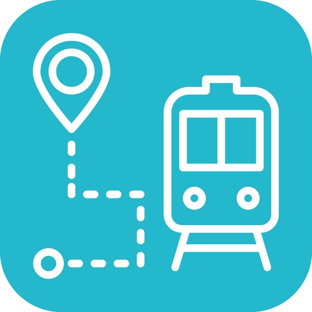 Imagen vectorial del icono de la ruta Se puede utilizar para el ferrocarril