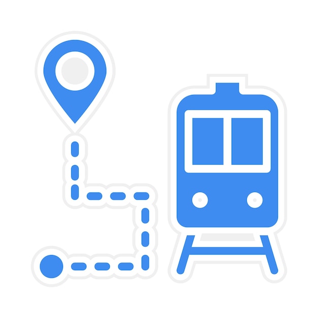 Imagen vectorial del icono de la ruta Se puede utilizar para el ferrocarril