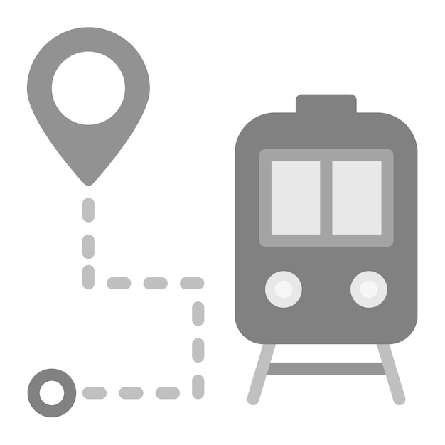 Imagen vectorial del icono de la ruta Se puede utilizar para el ferrocarril
