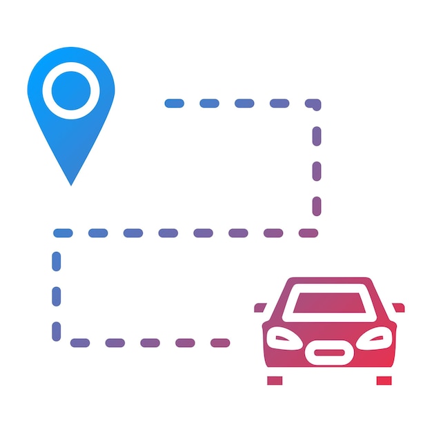 Imagen vectorial del icono de la ruta Se puede utilizar para el servicio de taxis