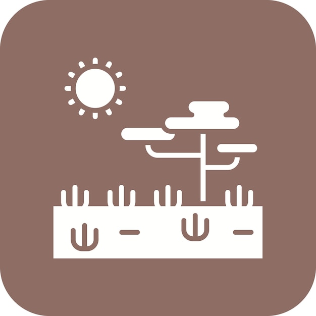 Imagen vectorial de icono de sabana Se puede usar para paisajes