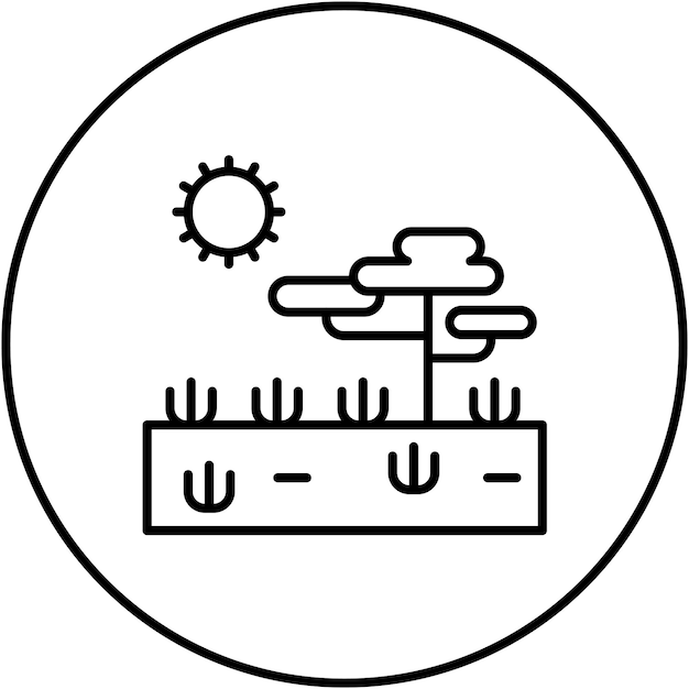 Imagen vectorial de icono de sabana Se puede usar para paisajes