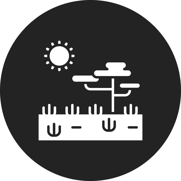 Imagen vectorial de icono de sabana Se puede usar para paisajes