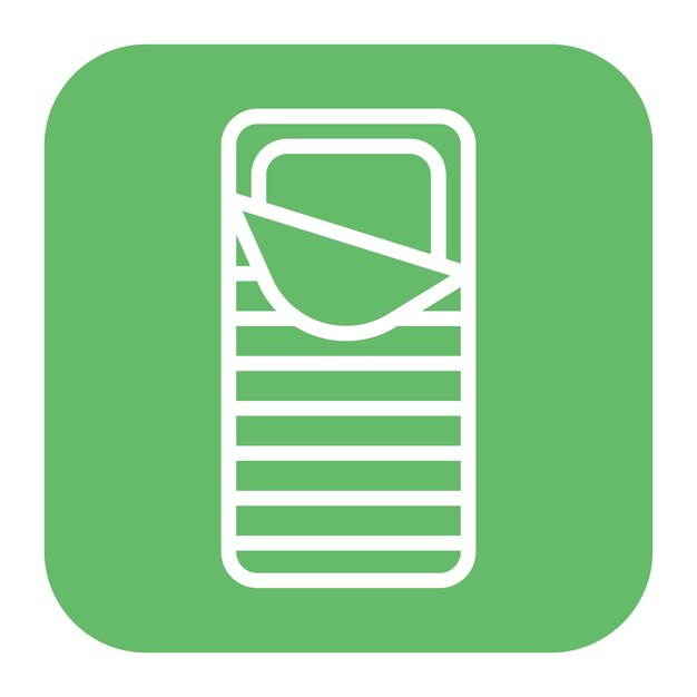 Imagen vectorial del icono del saco de dormir Se puede usar para sin techo