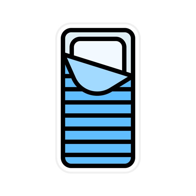 Imagen vectorial del icono del saco de dormir Se puede usar para sin techo