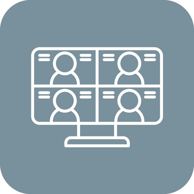 Imagen vectorial del icono de la sala de equipos virtual Se puede utilizar para Agile