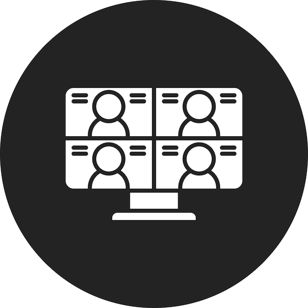 Imagen vectorial del icono de la sala de equipos virtual Se puede utilizar para Agile