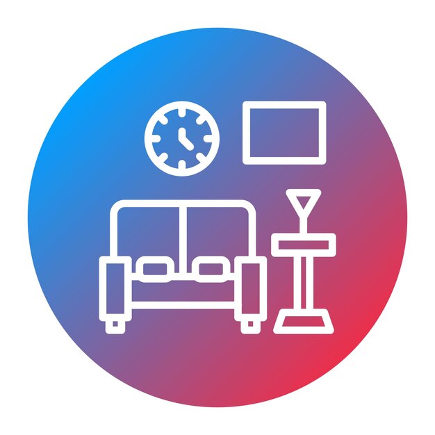 Imagen vectorial del icono de la sala de espera Se puede utilizar para la Feria de Empleo