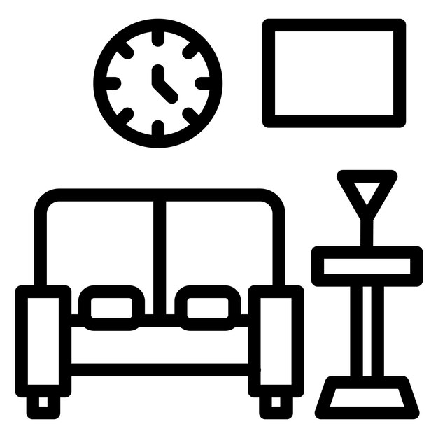 Imagen vectorial del icono de la sala de espera Se puede utilizar para la Feria de Empleo