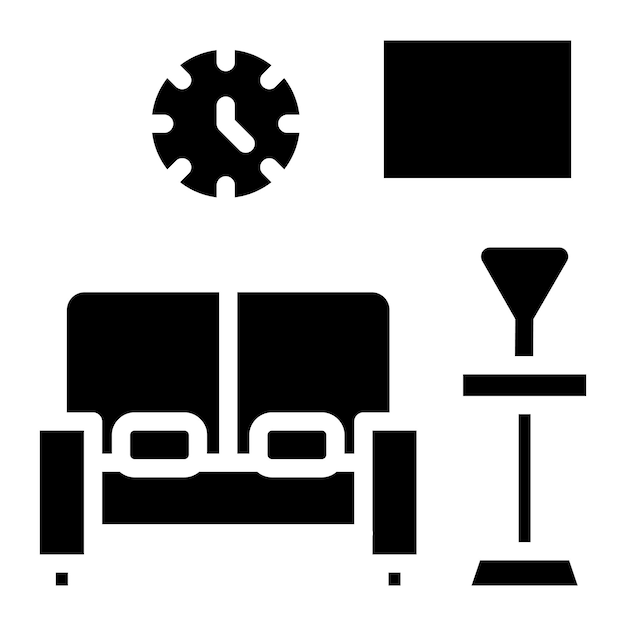 Imagen vectorial del icono de la sala de espera Se puede utilizar para la Feria de Empleo