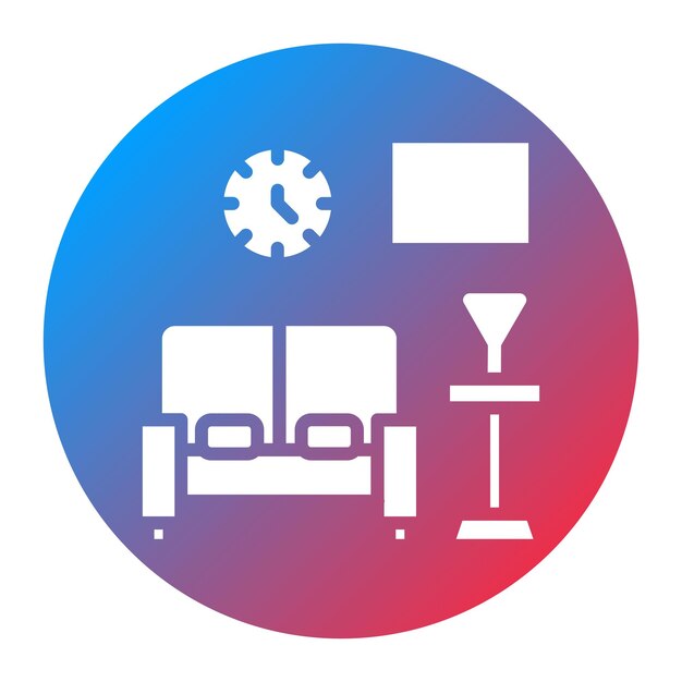 Imagen vectorial del icono de la sala de espera Se puede utilizar para la Feria de Empleo