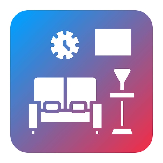 Imagen vectorial del icono de la sala de espera Se puede utilizar para la Feria de Empleo