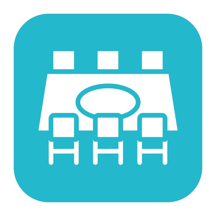 Vector imagen vectorial del icono de la sala de juntas se puede utilizar para reuniones de negocios