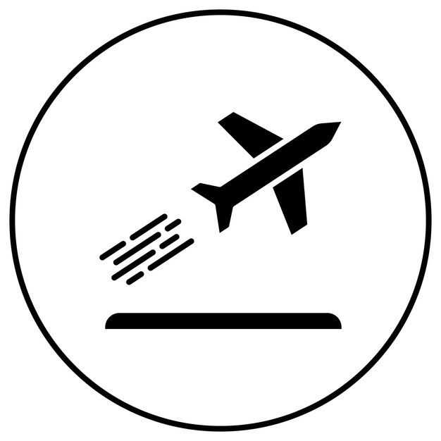 Imagen vectorial del ícono de salida del avión Se puede utilizar para la inmigración