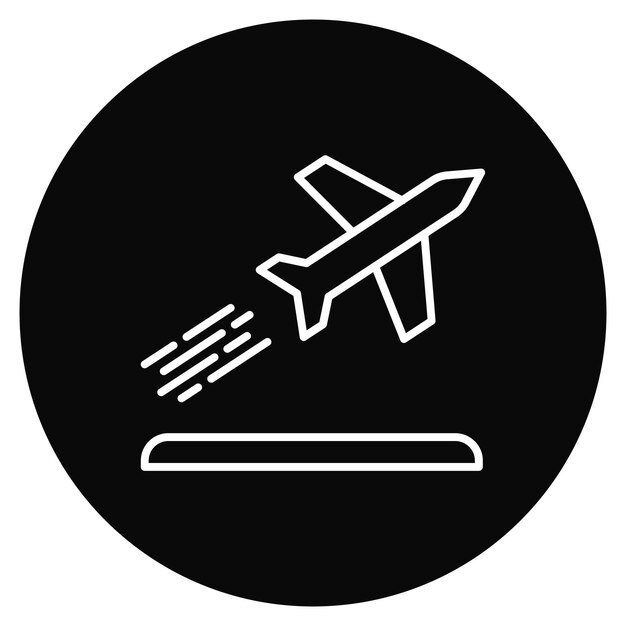 Imagen vectorial del ícono de salida del avión Se puede utilizar para la inmigración
