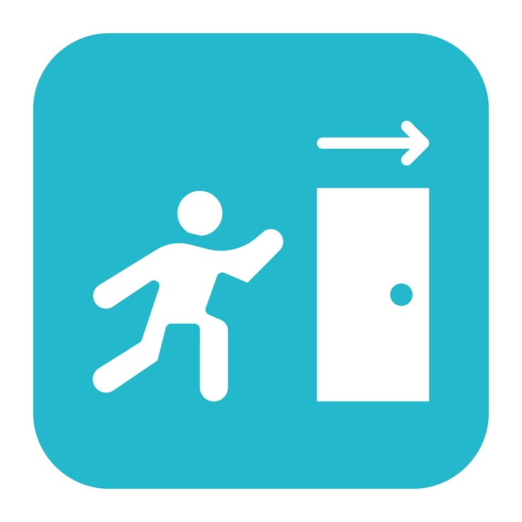 Vector imagen vectorial del icono de salida de emergencia puede utilizarse para los servicios públicos