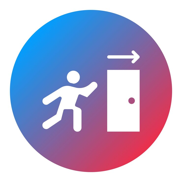 Vector imagen vectorial del icono de salida de emergencia puede utilizarse para los servicios públicos