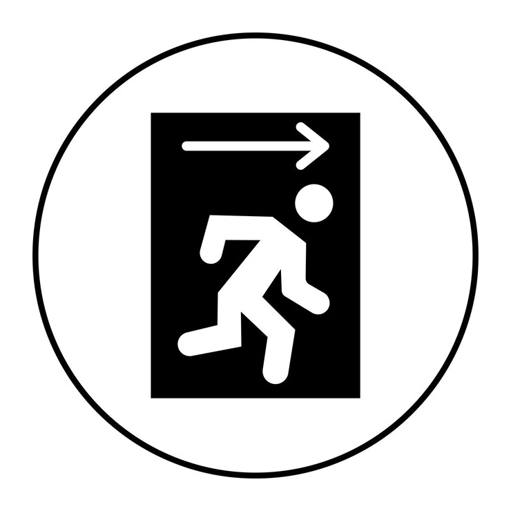 Vector imagen vectorial del icono de salida de emergencia puede utilizarse para servicios públicos