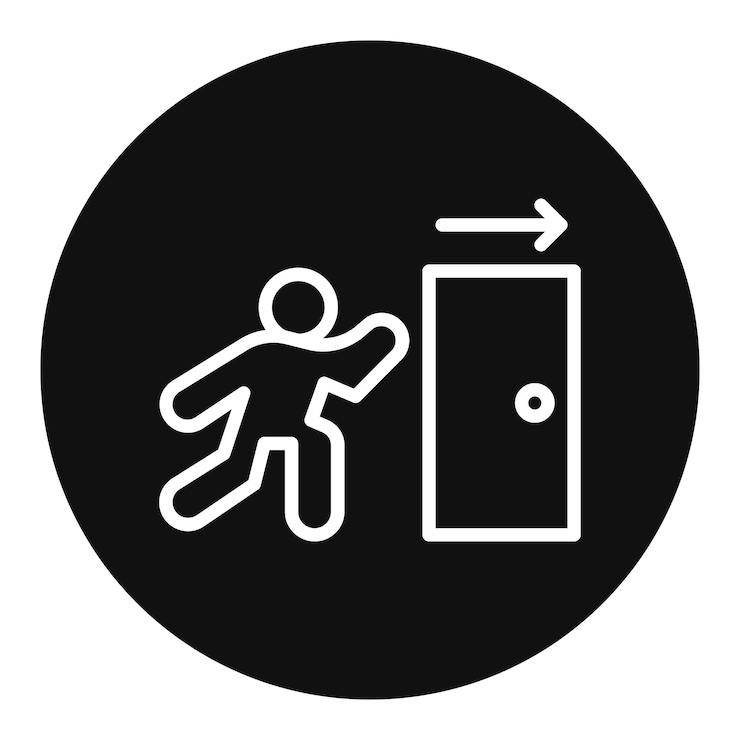 Vector imagen vectorial del icono de salida de emergencia puede utilizarse para los servicios públicos