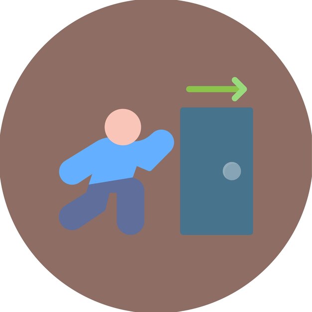 Imagen vectorial del icono de salida de emergencia Puede utilizarse para los servicios públicos